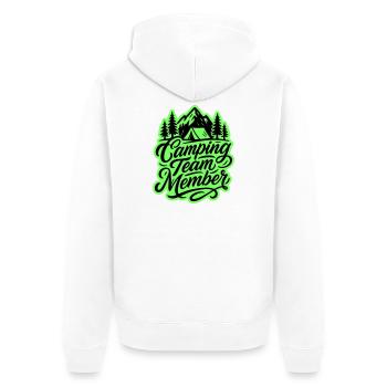 Camping Team Zelt Berge - Unisex Premium Bio Zip Hoodie - Weiß - Hinten - Thijin (182cm)