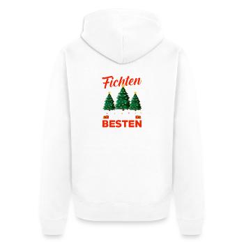 Weihnachtsmann Fichten Weihnachtsbaum Weihnachten - Unisex Premium Bio Zip Hoodie - Weiß - Hinten - Thijin (182cm)