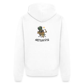 Idle – Funny pineapple in vacation mode - Unisex Premium Organic Zip Hoodie - white - Back - Thijin (182cm)