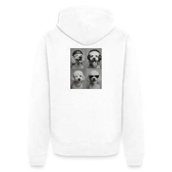 Caniche - Veste à capuche bio Premium Unisexe - blanc - Dos - Thijin (182cm)