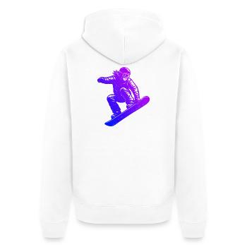 Frisches Snowboard Motiv für Snowboard - Unisex Premium Bio Zip Hoodie - Weiß - Hinten - Thijin (182cm)