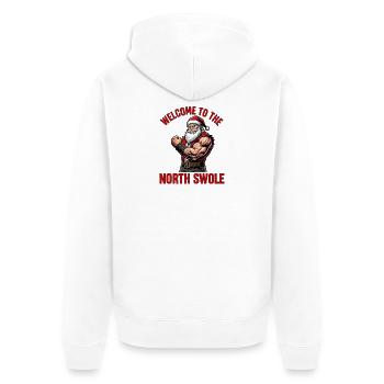 Bienvenue à l’entraînement de Noël drôle de North Swole - Veste à capuche bio Premium Unisexe - blanc - Dos - Thijin (182cm)