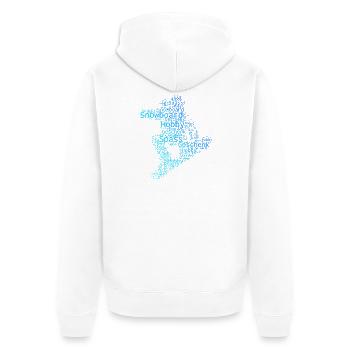Motif de snowboard amusant - Veste à capuche bio Premium Unisexe - blanc - Dos - Thijin (182cm)