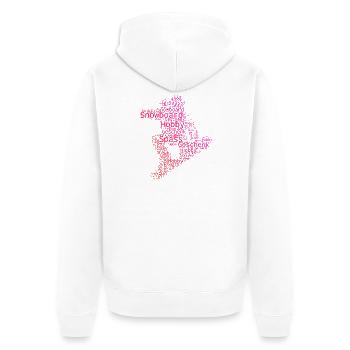 Direkte Snowboard Aussage - Unisex Premium Bio Zip Hoodie - Weiß - Hinten - Thijin (182cm)