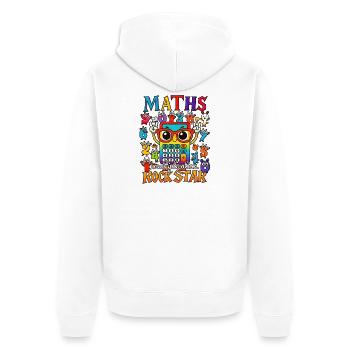 Jour de chiffre Maths Multiplication Rock Star - Veste à capuche bio Premium Unisexe - blanc - Dos - Thijin (182cm)