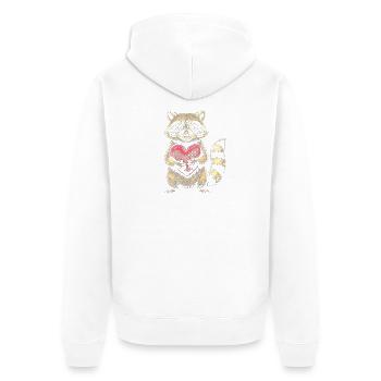Câlin de Cœur de Raccoon - Veste à capuche bio Premium Unisexe - blanc - Dos - Thijin (182cm)