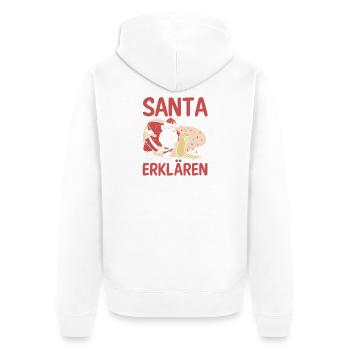 Santa Claus Christmas Time Naughty Christmas - Unisex Premium Organic Zip Hoodie - white - Back - Thijin (182cm)