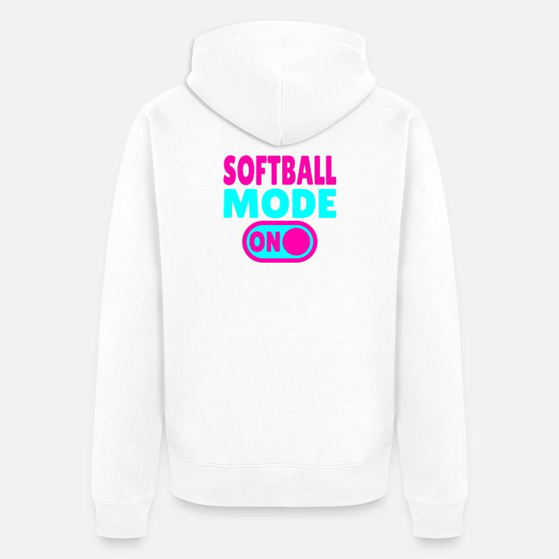 Mode softball activé - Veste à capuche bio Premium Unisexe - blanc