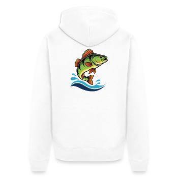 Colorful perch perch fishing - Unisex Premium Organic Zip Hoodie - white - Back - Thijin (182cm)