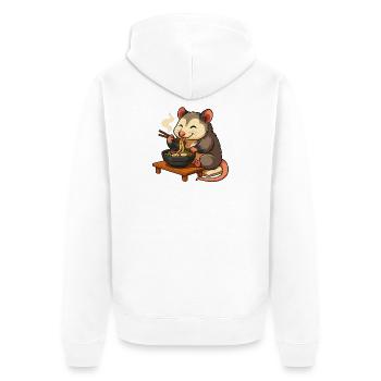 Opossum with noodles ramen kawaii opossum - Unisex Premium Organic Zip Hoodie - white - Back - Thijin (182cm)