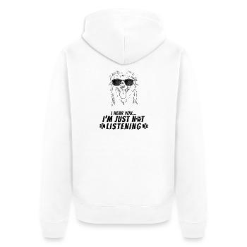 Funny Australian Shepherd Dog Dad Mom I Hear You - Unisex Premium Organic Zip Hoodie - white - Back - Thijin (182cm)