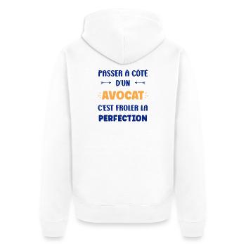 Einen Anwalt vermissen: Perfektion - Unisex Premium Bio Zip Hoodie - Weiß - Hinten - Thijin (182cm)