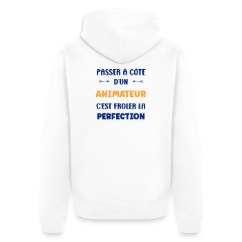 Missing a Facilitator - Unisex Premium Organic Zip Hoodie - white - Back - Thijin (182cm)