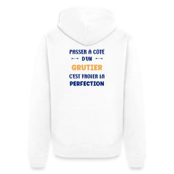 Passing by a crane operator - Unisex Premium Organic Zip Hoodie - white - Back - Thijin (182cm)