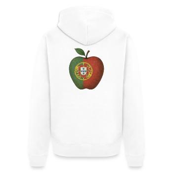Portugal - Unisex Premium Organic Zip Hoodie - white - Back - Thijin (182cm)