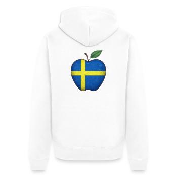 Sweden - Unisex Premium Organic Zip Hoodie - white - Back - Thijin (182cm)