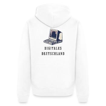 Allemagne numérique rétro des années 80 - Veste à capuche bio Premium Unisexe - blanc - Dos - Thijin (182cm)