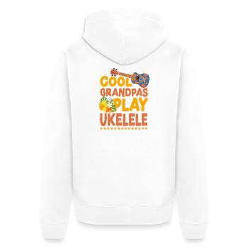 Hawaiian Ukulele Uke Cool Grandpas - Unisex Premium Organic Zip Hoodie - white - Back - Thijin (182cm)