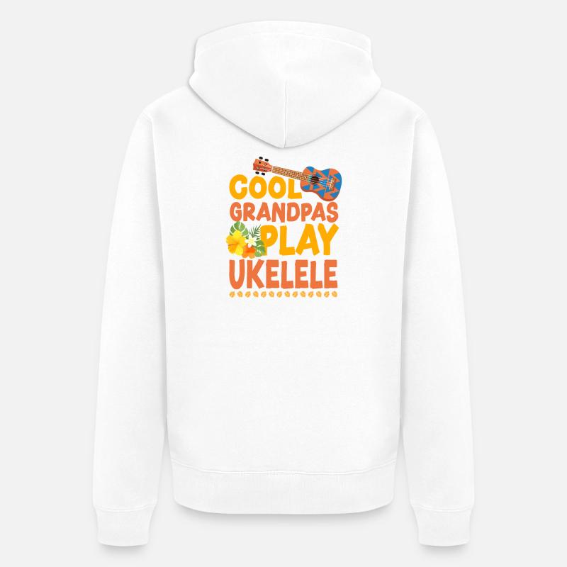 Ukulélé hawaïen uke Grand-parents cool - Veste à capuche bio Premium Unisexe - blanc