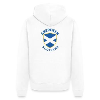 Aberdeen Scottish Shield Emblem - Unisex Premium Bio Zip Hoodie - Weiß - Hinten - Thijin (182cm)