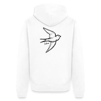 Freier Vogel - Unisex Premium Bio Zip Hoodie - Weiß - Hinten - Thijin (182cm)