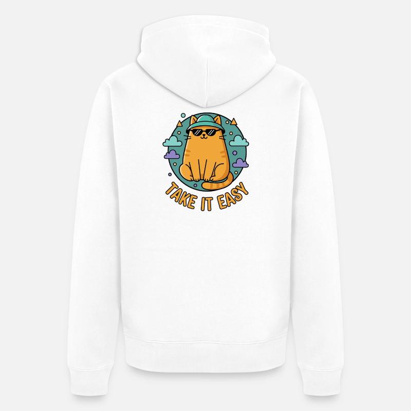 Chillkater avec des lunettes de soleil - Veste à capuche bio Premium Unisexe - blanc