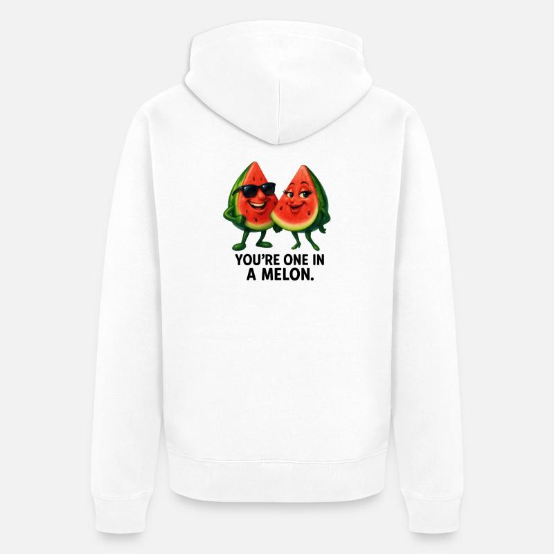 Un dans un duo melon - Veste à capuche bio Premium Unisexe - blanc