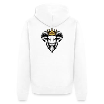 Royal Goat Crown Graphic - Unisex Premium Organic Zip Hoodie - white - Back - Thijin (182cm)