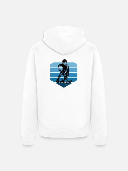 Floorball Liebe zum Anziehen - Unisex Premium Bio Zip Hoodie - Weiß