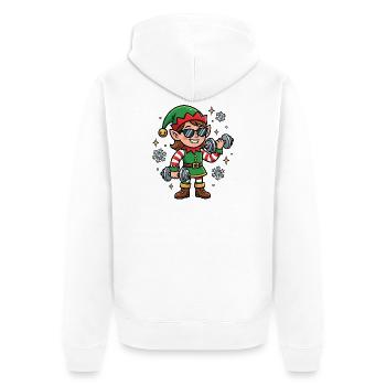 Entraînement amusant pour femmes avec des gestes d’elfe de Noël - Veste à capuche bio Premium Unisexe - blanc - Dos - Thijin (182cm)