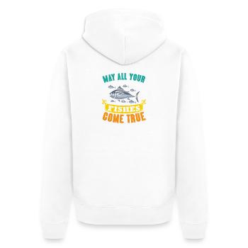 Angler Geschenk Lustig Angeln Fischer Fischen - Unisex Premium Bio Zip Hoodie - Weiß - Hinten - Thijin (182cm)