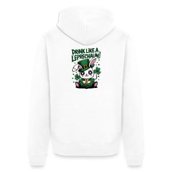 Lutin Léprechaun Buveur Bunny La Saint-Patrick - Veste à capuche bio Premium Unisexe - blanc - Dos - Thijin (182cm)