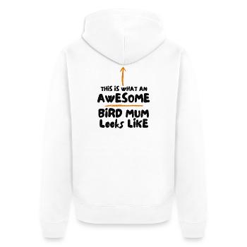 Maman oiseau Propriétaire de perroquet - Veste à capuche bio Premium Unisexe - blanc - Dos - Thijin (182cm)