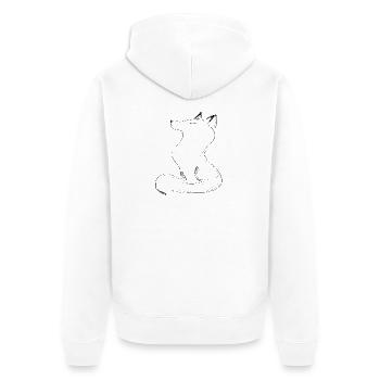 Sketchwolf Silhouette - Unisex Premium Organic Zip Hoodie - white - Back - Thijin (182cm)