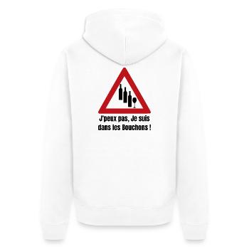 I CAN'T, I'M IN TRAFFIC! (wine) - Unisex Premium Organic Zip Hoodie - white - Back - Thijin (182cm)