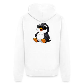 Pingouin cool avec des lunettes de soleil, joli dessin animé amusant - Veste à capuche bio Premium Unisexe - blanc - Dos - Thijin (182cm)