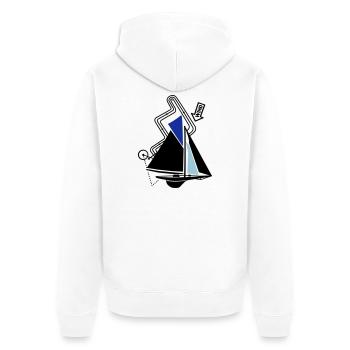 Parcours classique de régate de voilier Voilier Yacht - Veste à capuche bio Premium Unisexe - blanc - Dos - Thijin (182cm)