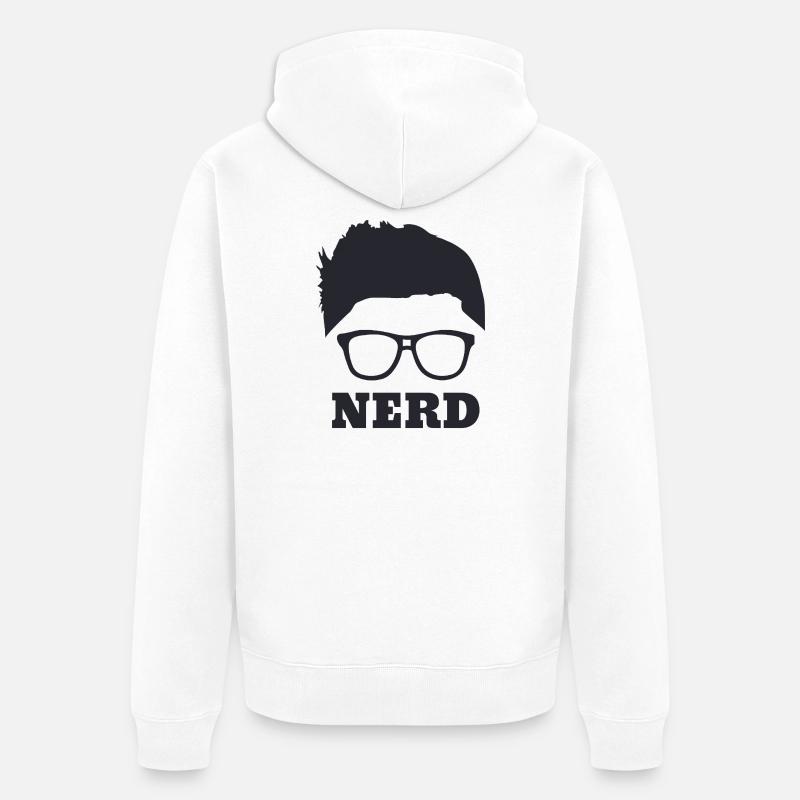 nerd - Veste à capuche bio Premium Unisexe - blanc
