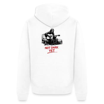Noch Nicht Dunkel: Sensenmann Gitarrist - Unisex Premium Bio Zip Hoodie - Weiß - Hinten - Thijin (182cm)
