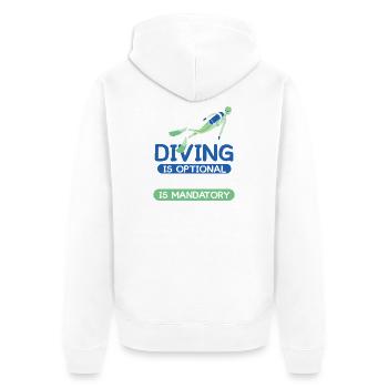 Diving Diver Snorkeling Recreational Diver - Unisex Premium Organic Zip Hoodie - white - Back - Thijin (182cm)