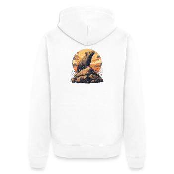 Rat Rat - Unisex Premium Organic Zip Hoodie - white - Back - Thijin (182cm)