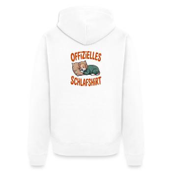 Official Sleep Shirt Cute Puppy Dog - Unisex Premium Organic Zip Hoodie - white - Back - Thijin (182cm)