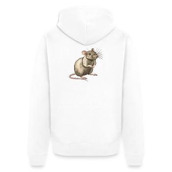 Rat Rat - Unisex Premium Organic Zip Hoodie - white - Back - Thijin (182cm)