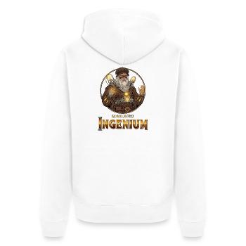 Ingenium Leonardo: Steampunk-Zauberer - Unisex Premium Bio Zip Hoodie - Weiß - Hinten - Thijin (182cm)