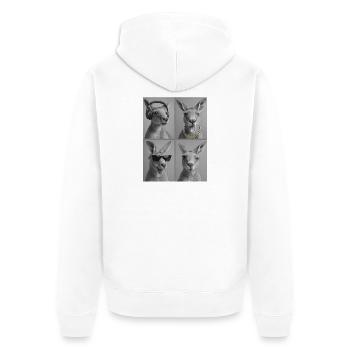 känguru - Unisex Premium Bio Zip Hoodie - Weiß - Hinten - Thijin (182cm)