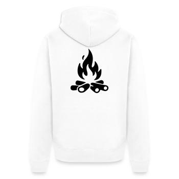 Bois de chauffage pour feu de camp - Veste à capuche bio Premium Unisexe - blanc - Dos - Thijin (182cm)