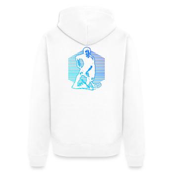Fresh floorball motif for floorball - Unisex Premium Organic Zip Hoodie - white - Back - Thijin (182cm)