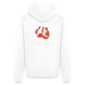 Respect the Grind – Boxing Motivation - Unisex Premium Organic Zip Hoodie - white - Back - Thijin (182cm)