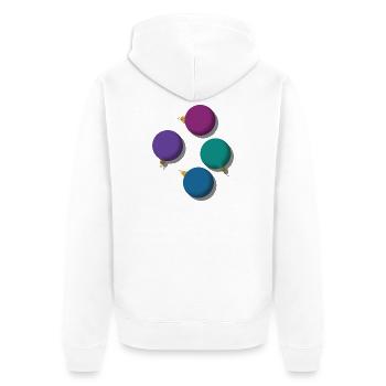 4 colourful Christmas baubles - Unisex Premium Organic Zip Hoodie - white - Back - Thijin (182cm)
