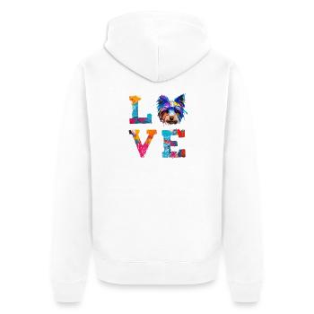 Yorkshire Terrier Colorful Paint Dog Dad Dog Mom - Unisex Premium Organic Zip Hoodie - white - Back - Thijin (182cm)